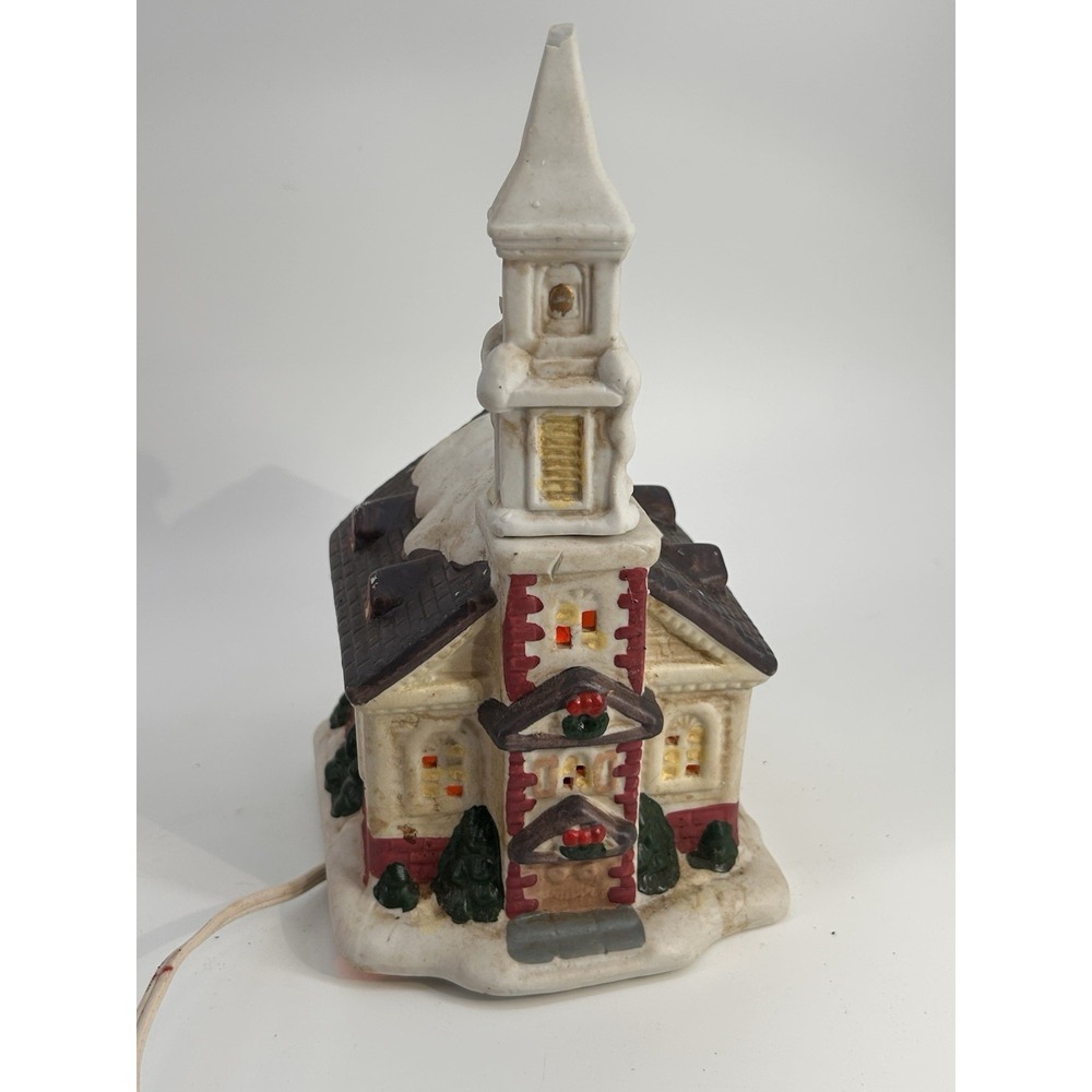Vintage Our Town Collection Porcelain Lighted OLD CHURCH